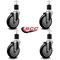 Service Caster 5'' Black Poly Wheel Swivel 1-7/8'' Expanding Stem Caster Set, 4PK SCC-EX20S514-PPUB-BLK-178-4 - alternate 3